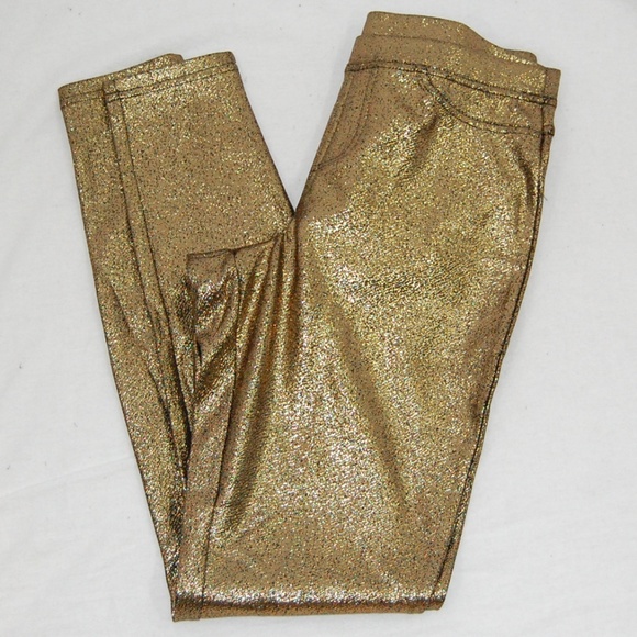 SOLD -- Hue Gold Shimmer Leggings (NWT) - Picture 2 of 8